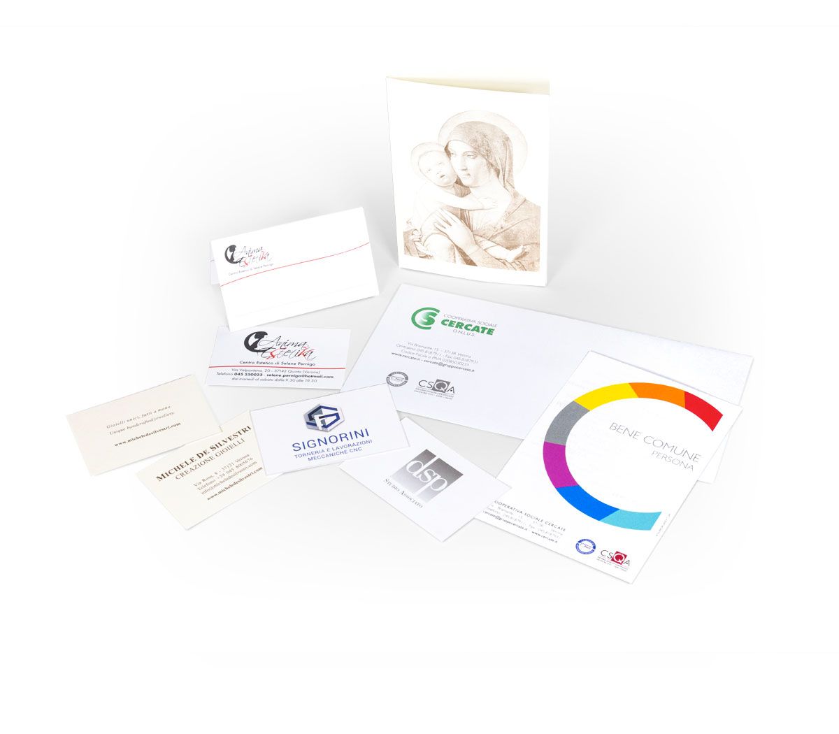 biglietti da visita buste cartoline SOGGETTI VARI